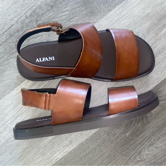 Alfani Cognac Leather Sandals